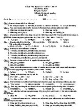 Đề kiểm tra học kì I Hóa học lớp 12 (Có đáp án) - Mã đề 1202